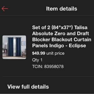 Donating 12/1 - Navy Blackout curtains